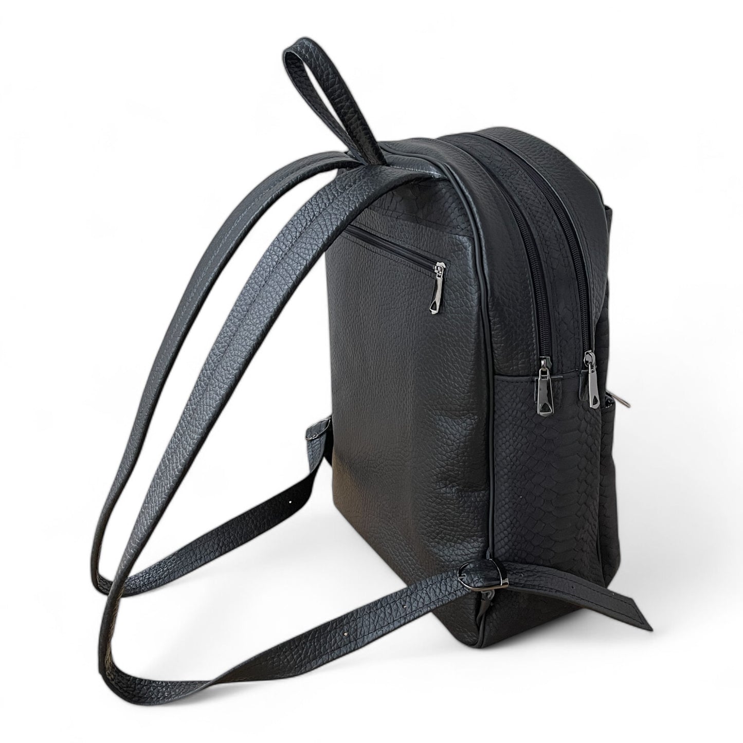 Rucsac Enzo piele naturala/intoarsa croco