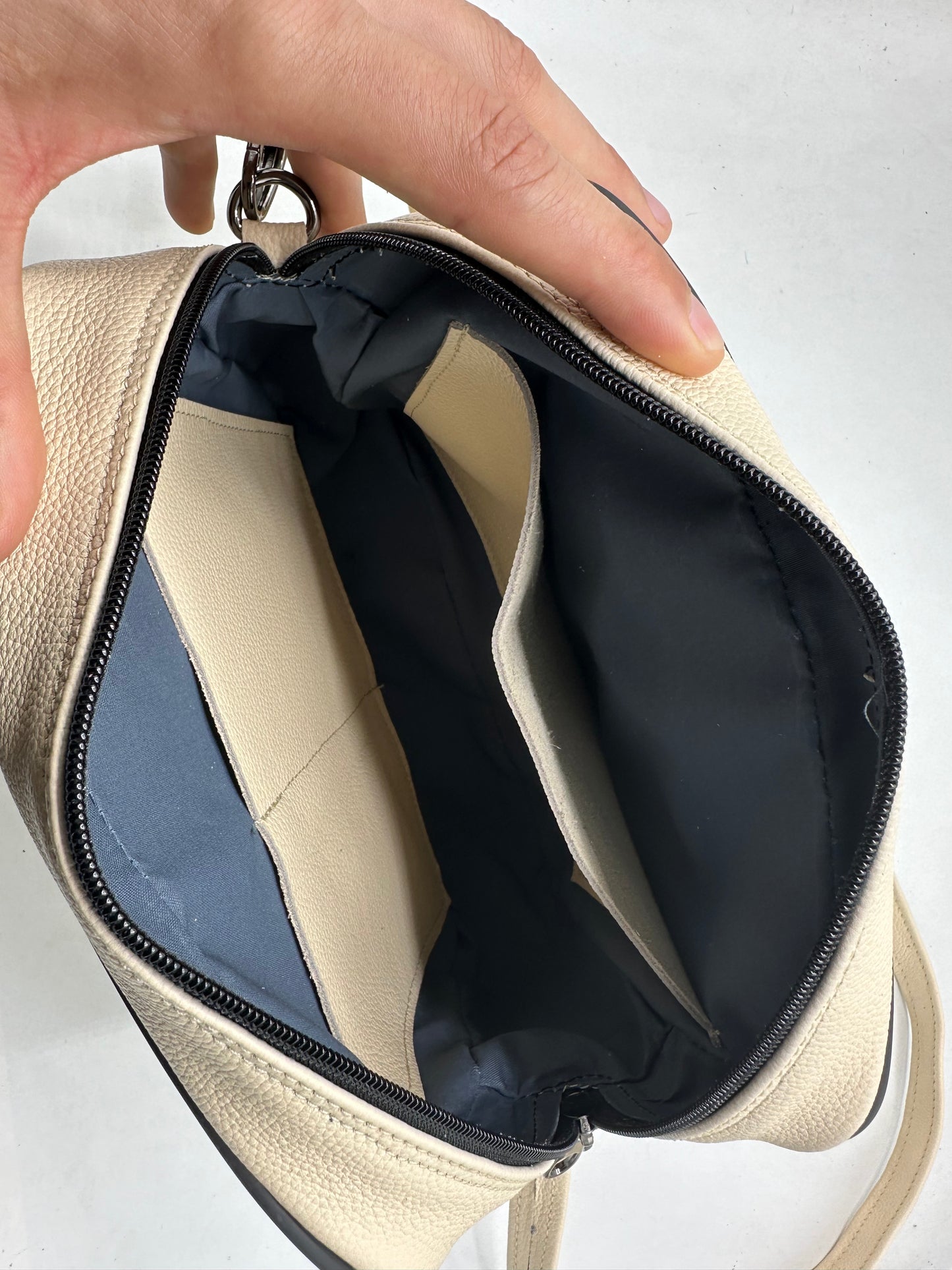 Geanta Denise dama piele naturala Crem