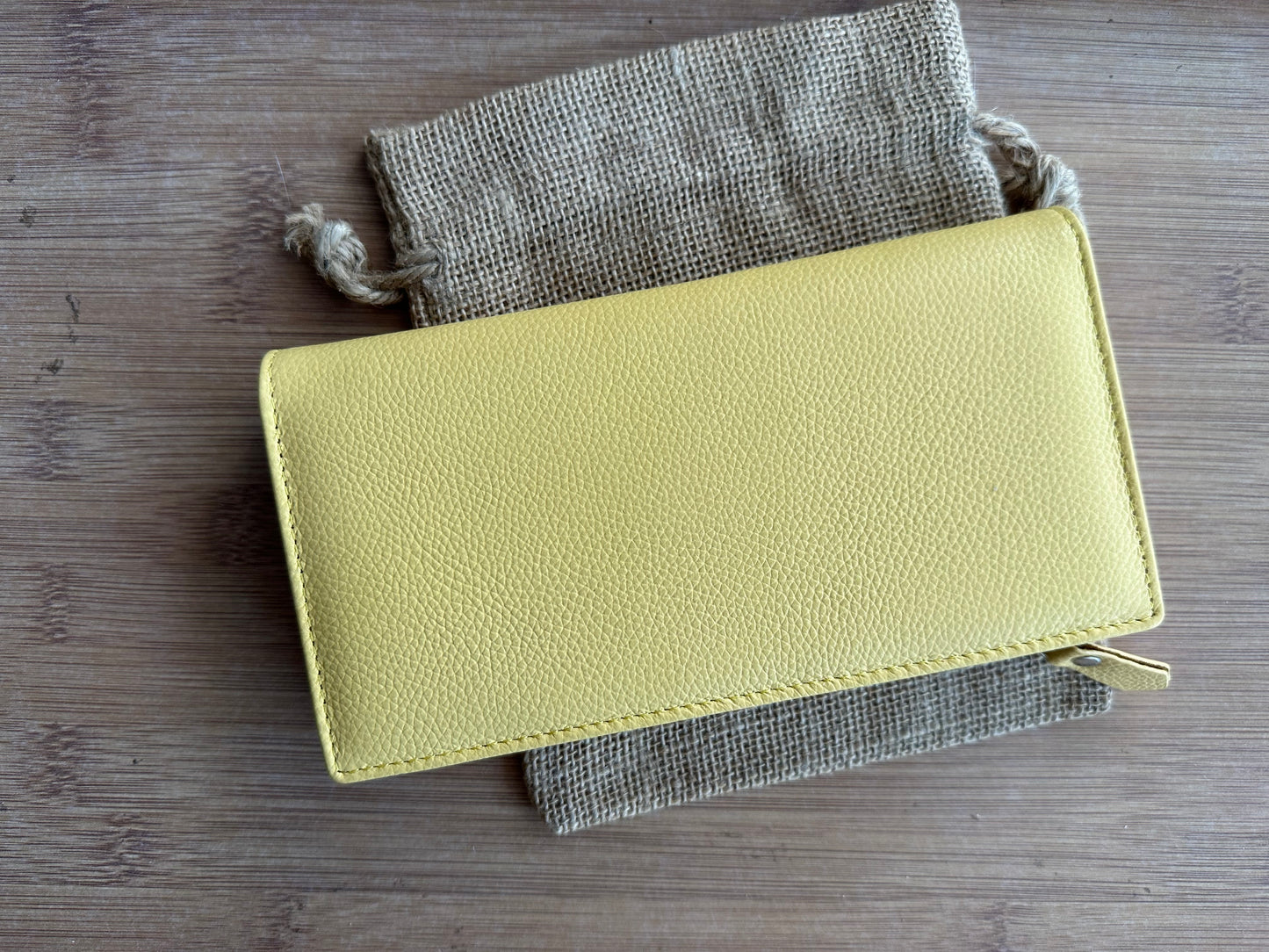 Portofel Anais piele naturala Light Yellow