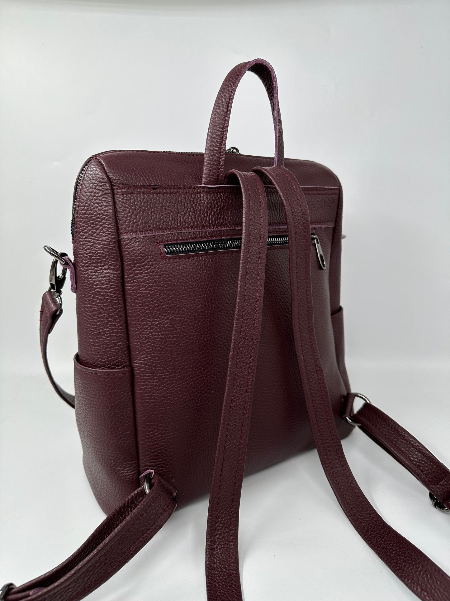 Geanta Rucsac Carlie piele naturala premium Bordeaux