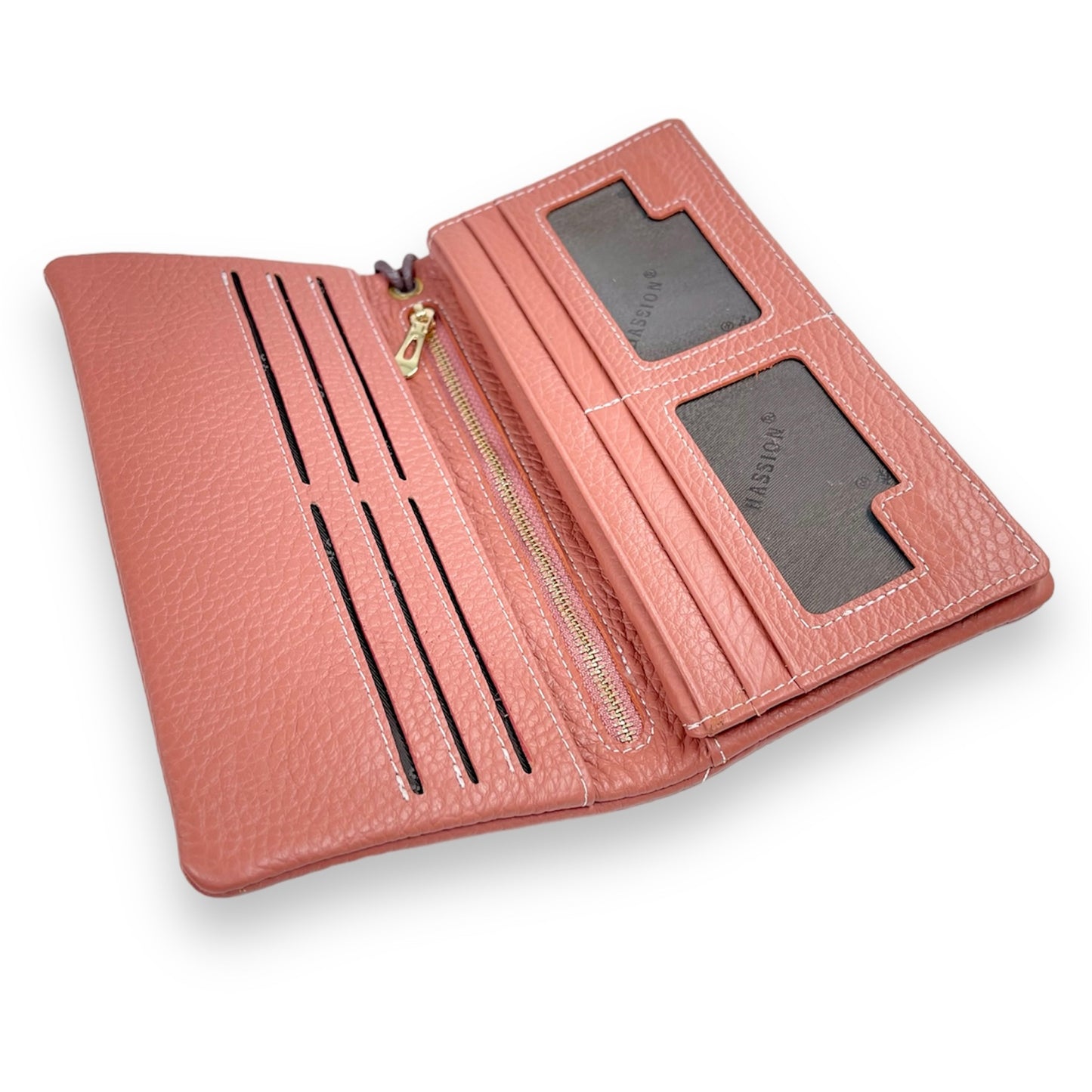 Portofel Alexia din piele naturala premium Peach