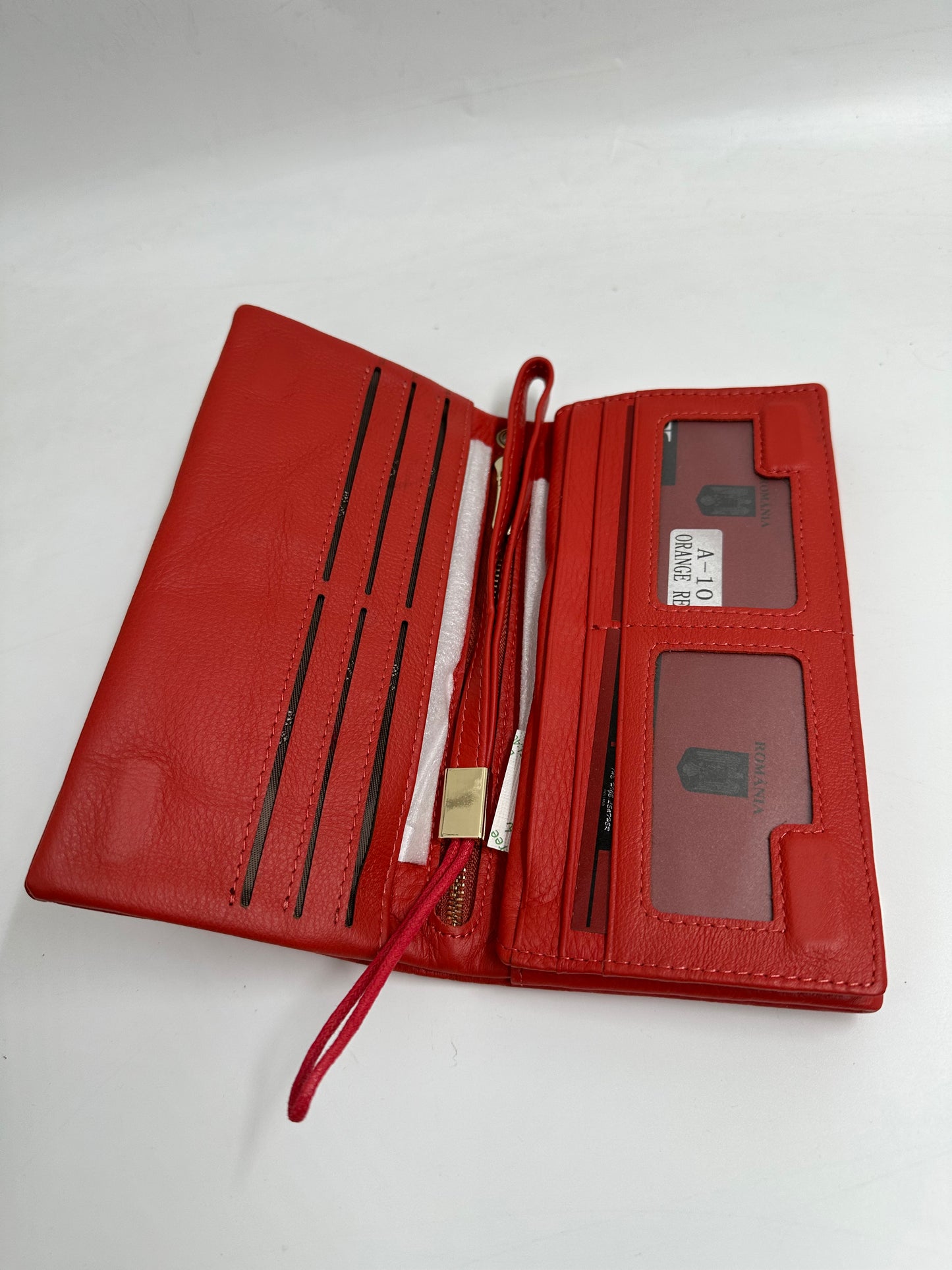 Portofel Alexia din piele naturala premium Orange