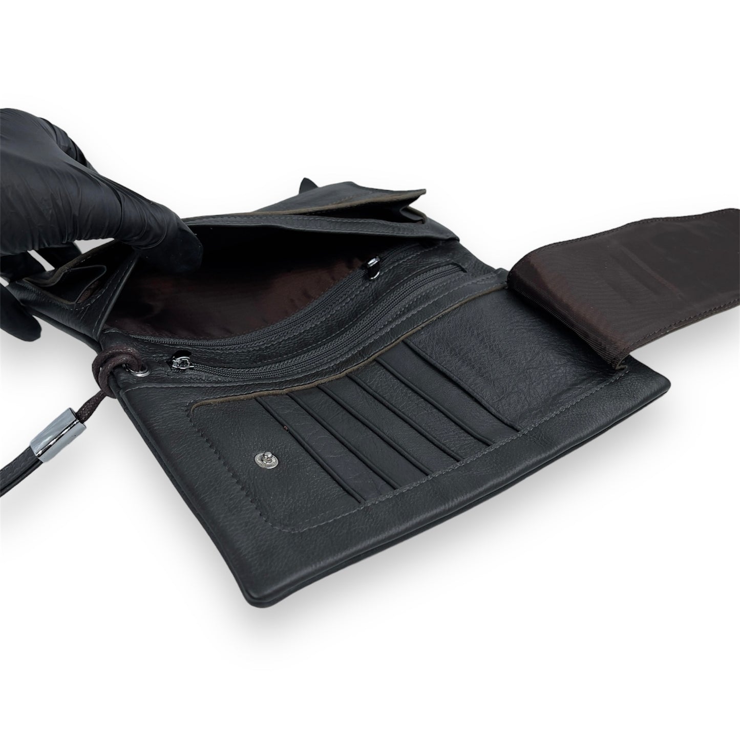 Portofel Unisex din piele naturala premium Dark Gray