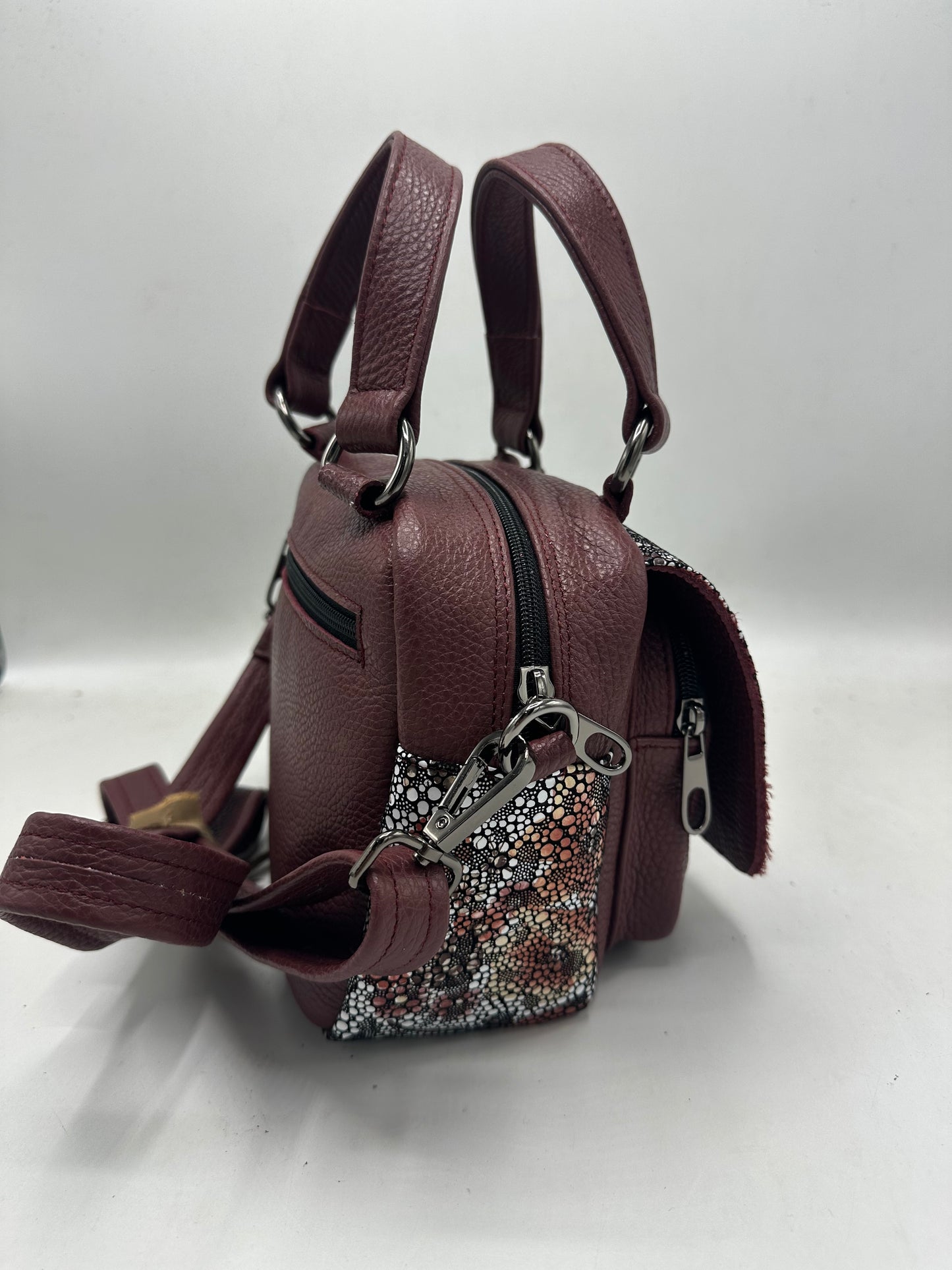 Geanta Alice piele naturala Bordeaux