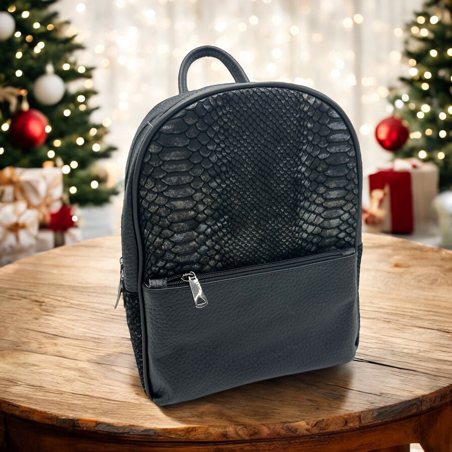 Rucsac Dama Jacqueline Piele Naturala/Intoarsa Croco Editie Limitata