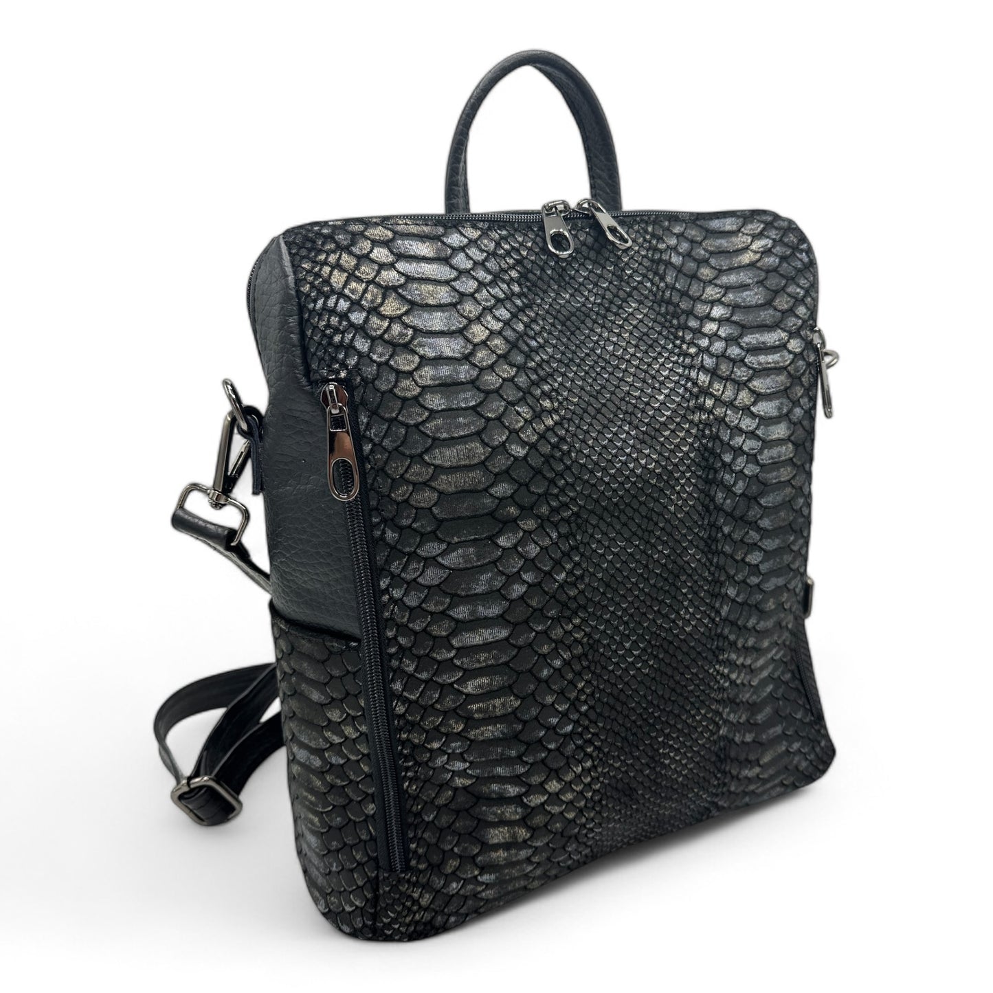 Geanta Rucsac Dama Carlie Piele Naturala/Intoarsa Croco Editie Limitat