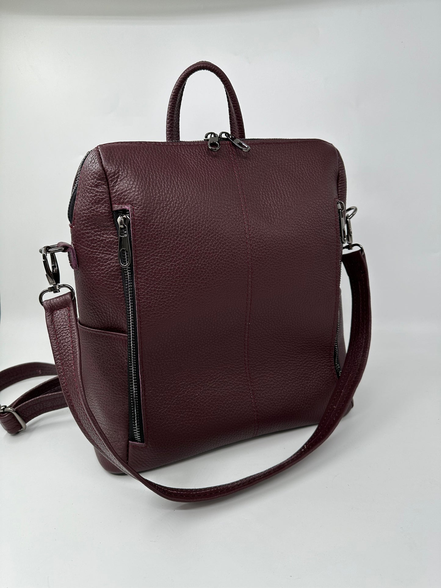 Geanta Rucsac Carlie piele naturala premium Bordeaux