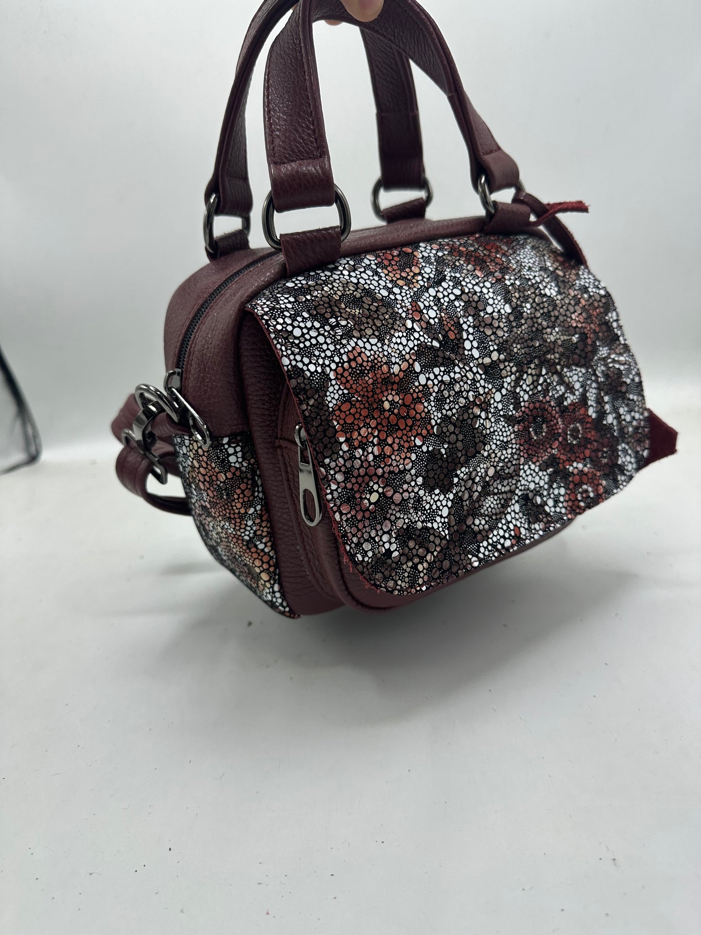 Geanta Alice piele naturala Bordeaux