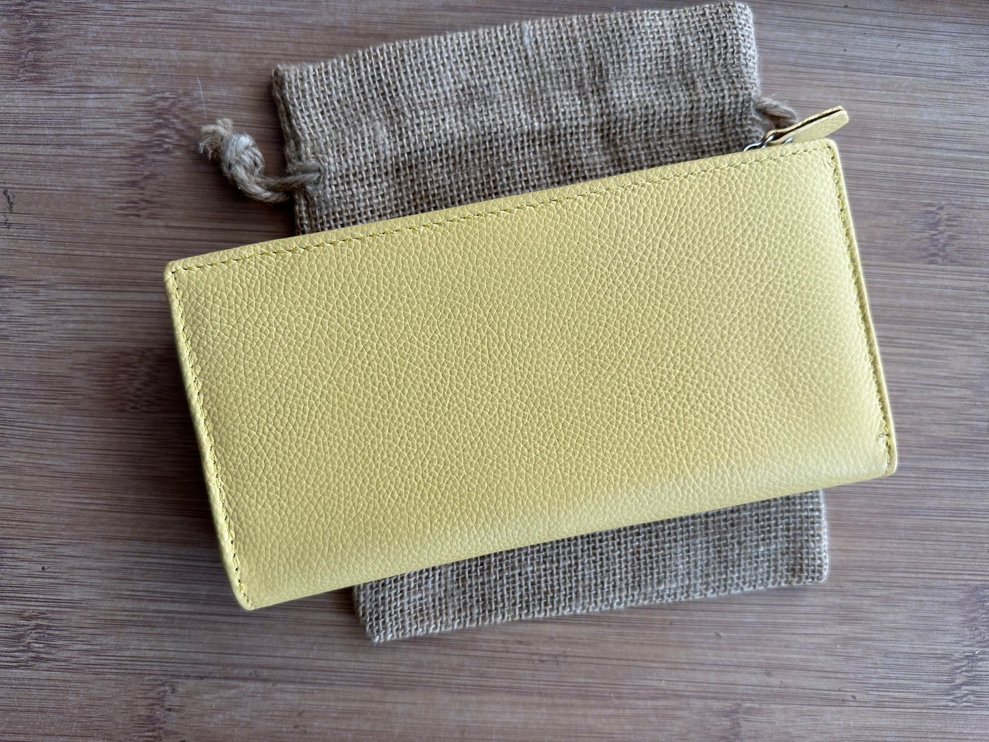 Portofel Anais piele naturala Light Yellow