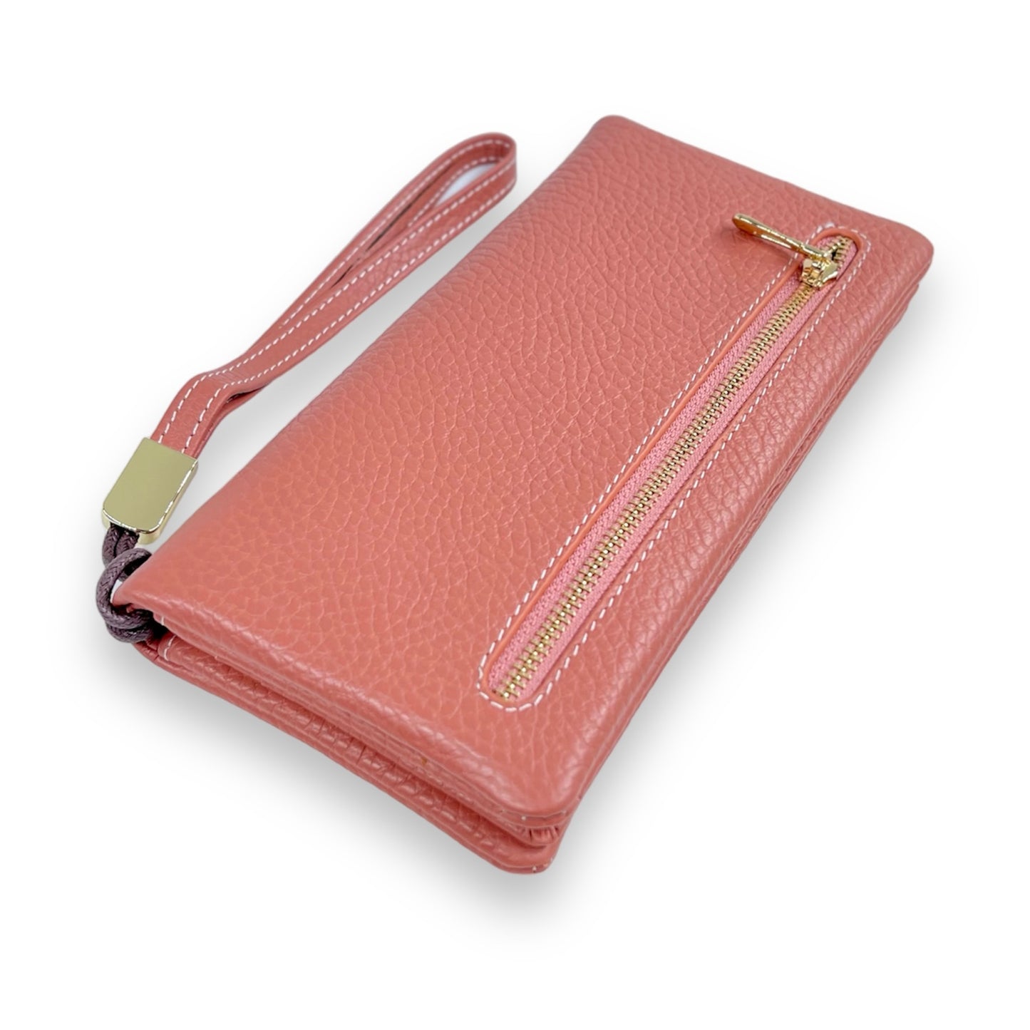 Portofel Alexia din piele naturala premium Peach