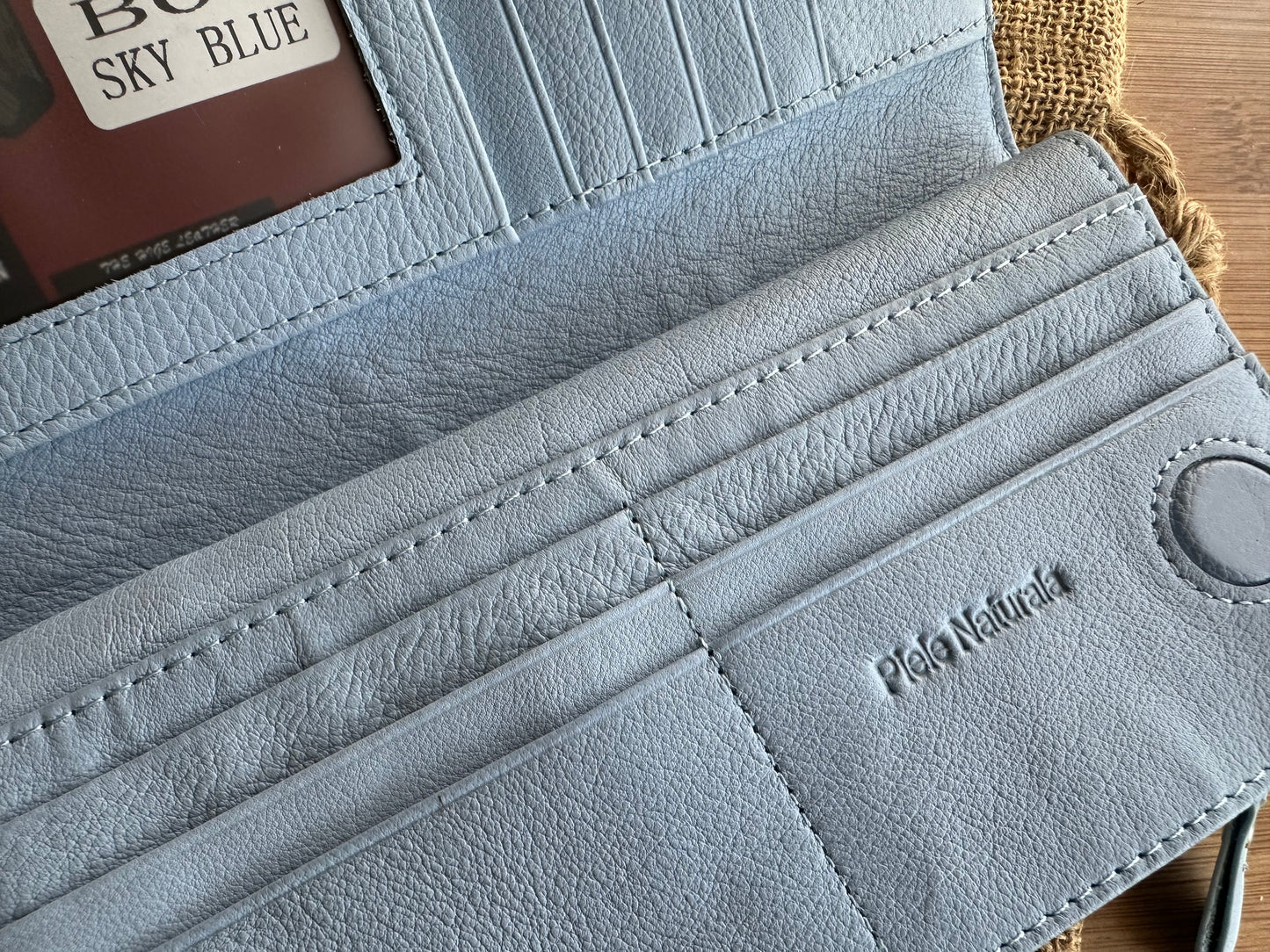 Portofel Anais piele naturala premium Sky Blue