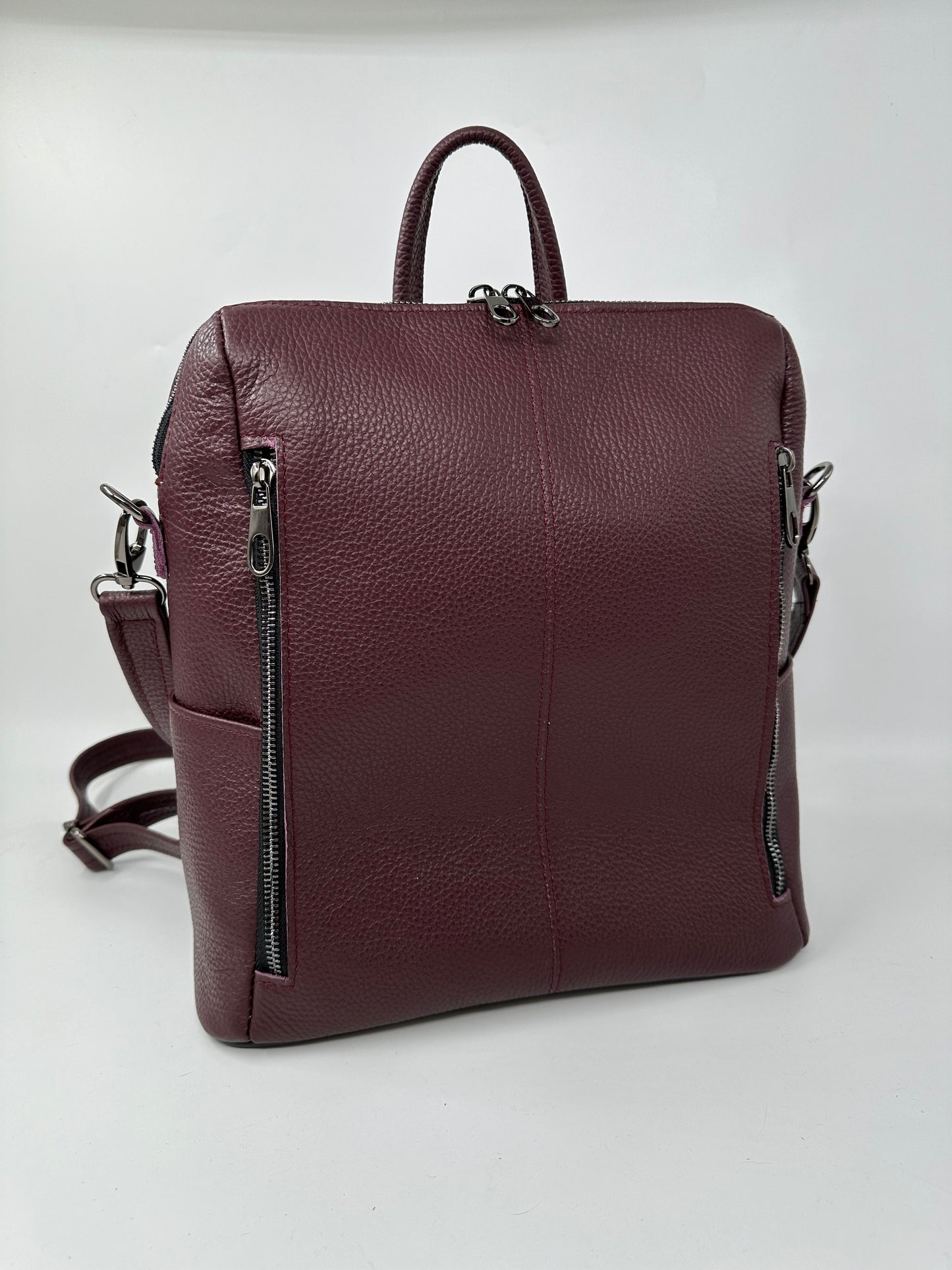 Geanta Rucsac Carlie piele naturala premium Bordeaux