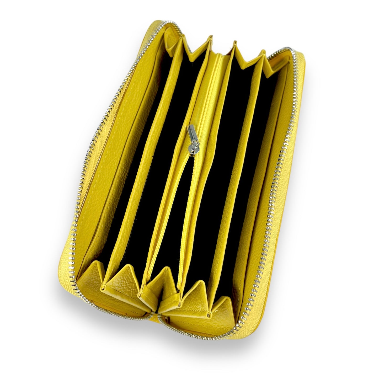 Portofel Arianna piele naturala premium Galben Mustar