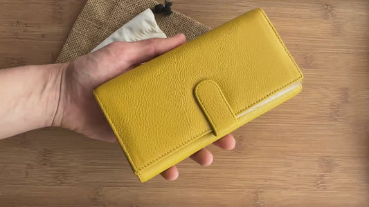 Portofel Cori piele naturala Galben